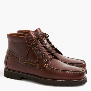 J. Crew Factory Brown Leather Chukka Moc Toe Boots